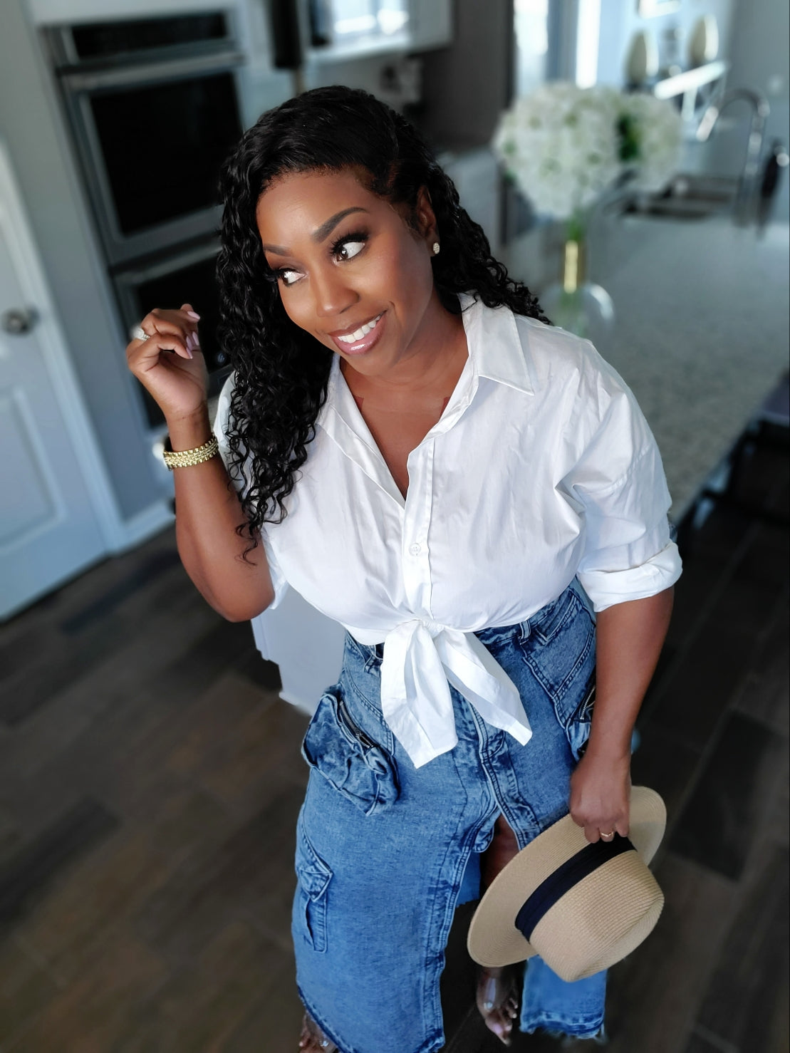 The Edge - High Waisted Denim Cargo Maxi Skirt | Review Description & Return Policy Prior To Purchase