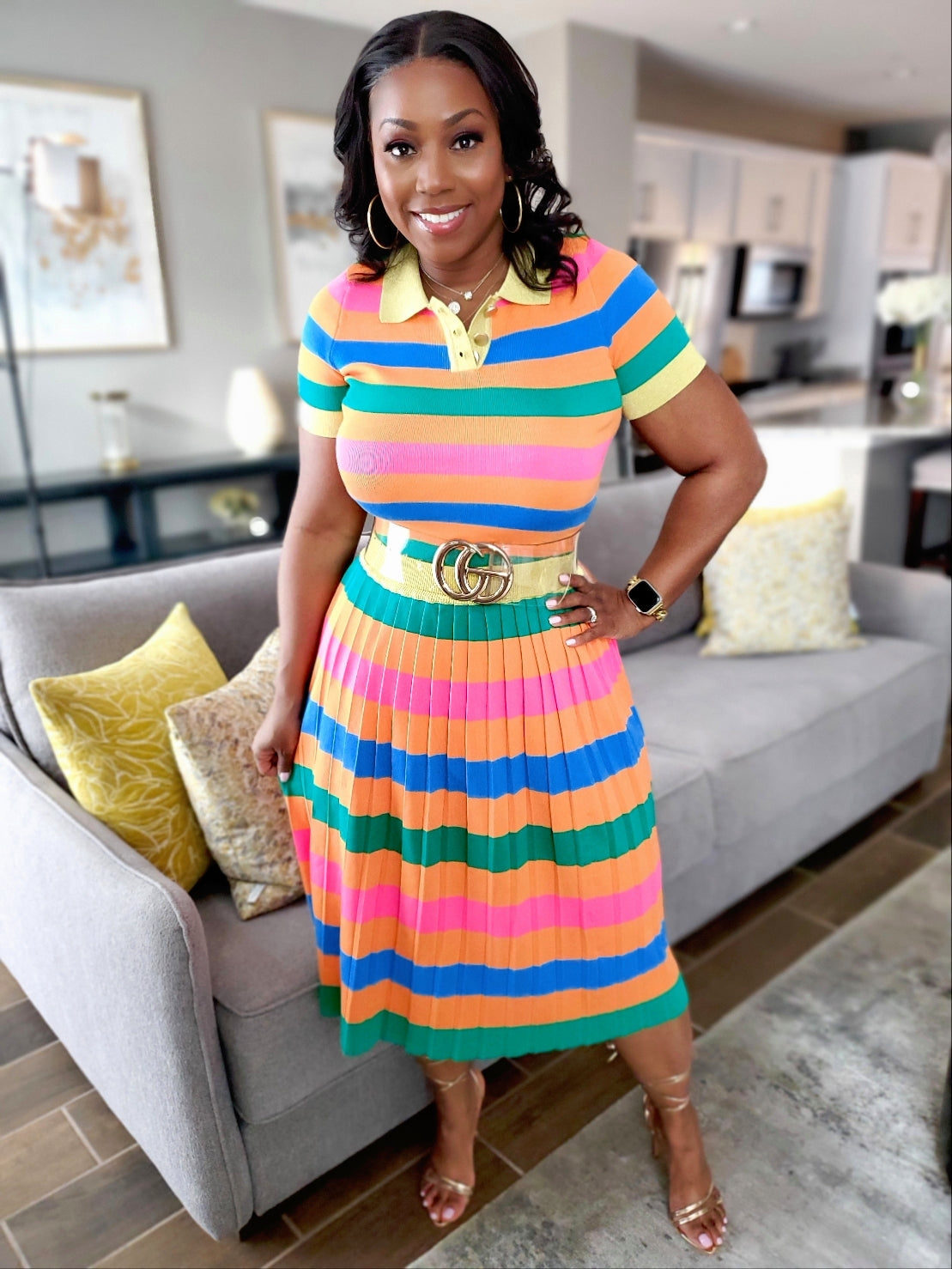Pleated Midi Skirt Set - Pre-Order | Review Description & Return Policy Prior To Purchase