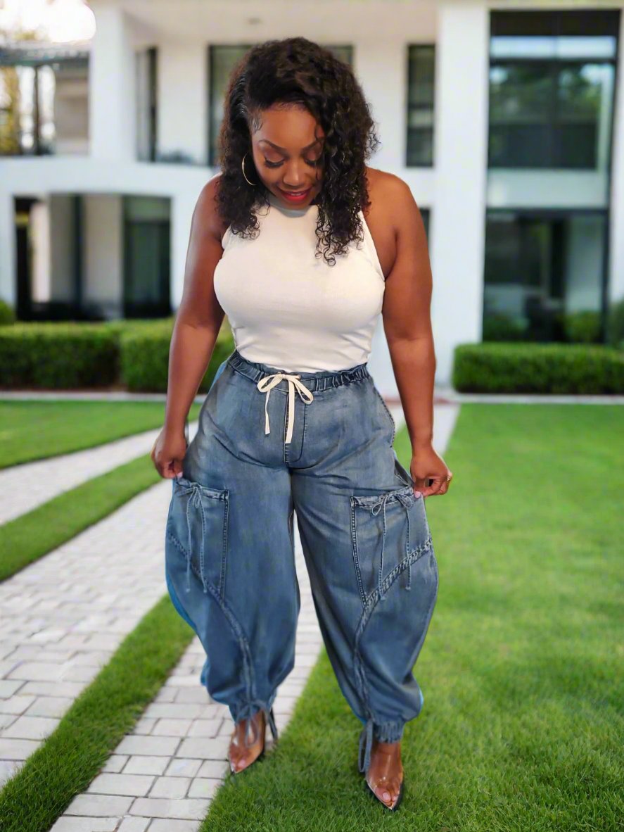 Relaxed Fit Cargo Denim Pants | Review Description & Return Policy Prior To Purchase