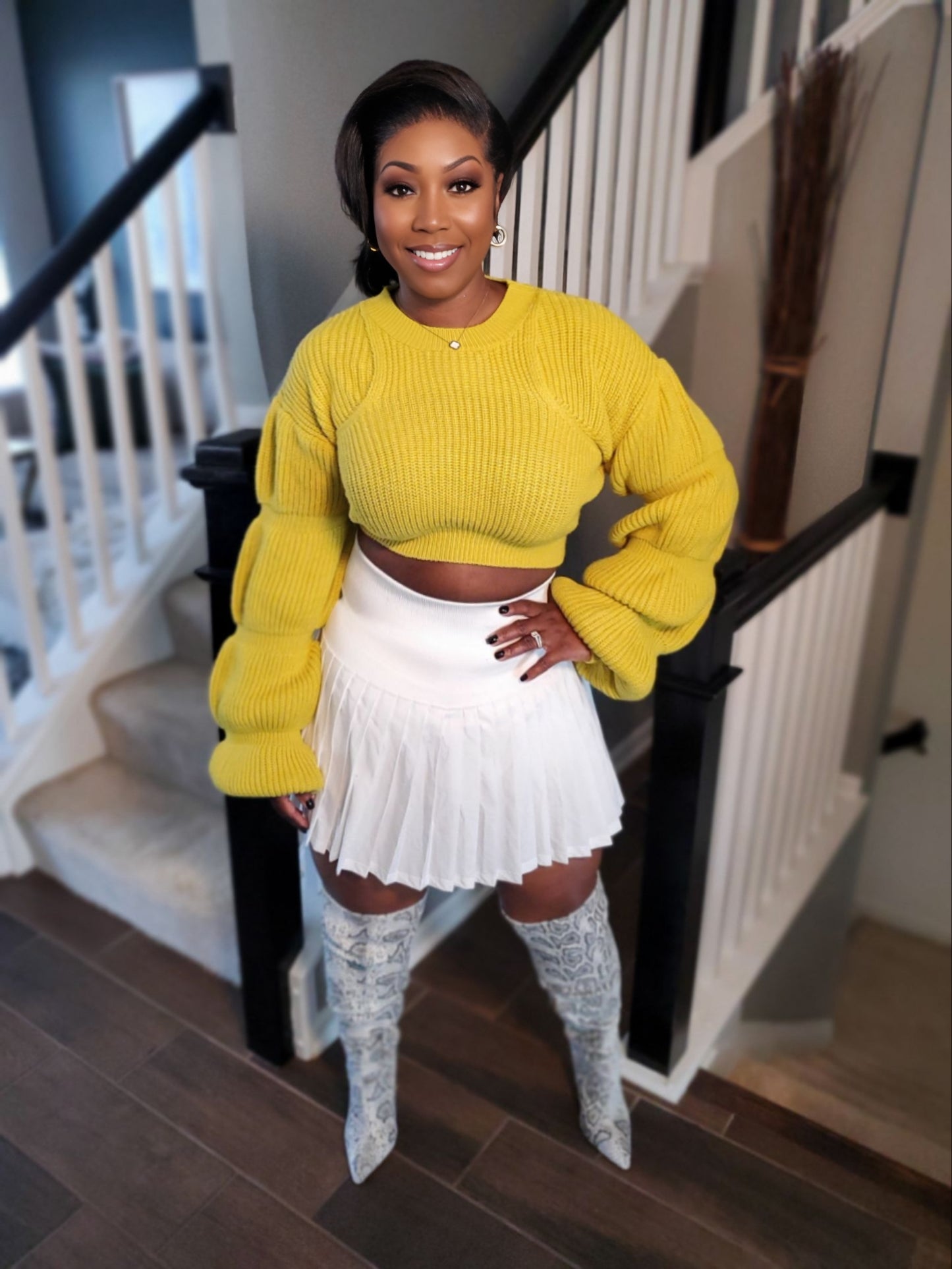 Chic Balloon Sleeve Crop Sweater | Review Description & Return Policy Prior To Purchase
