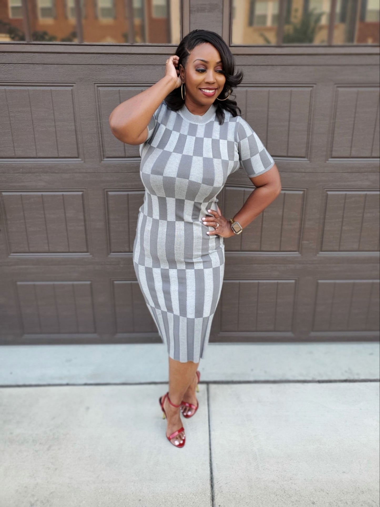 Check Me Out Knit Midi Dress | Review Description & Return Policy