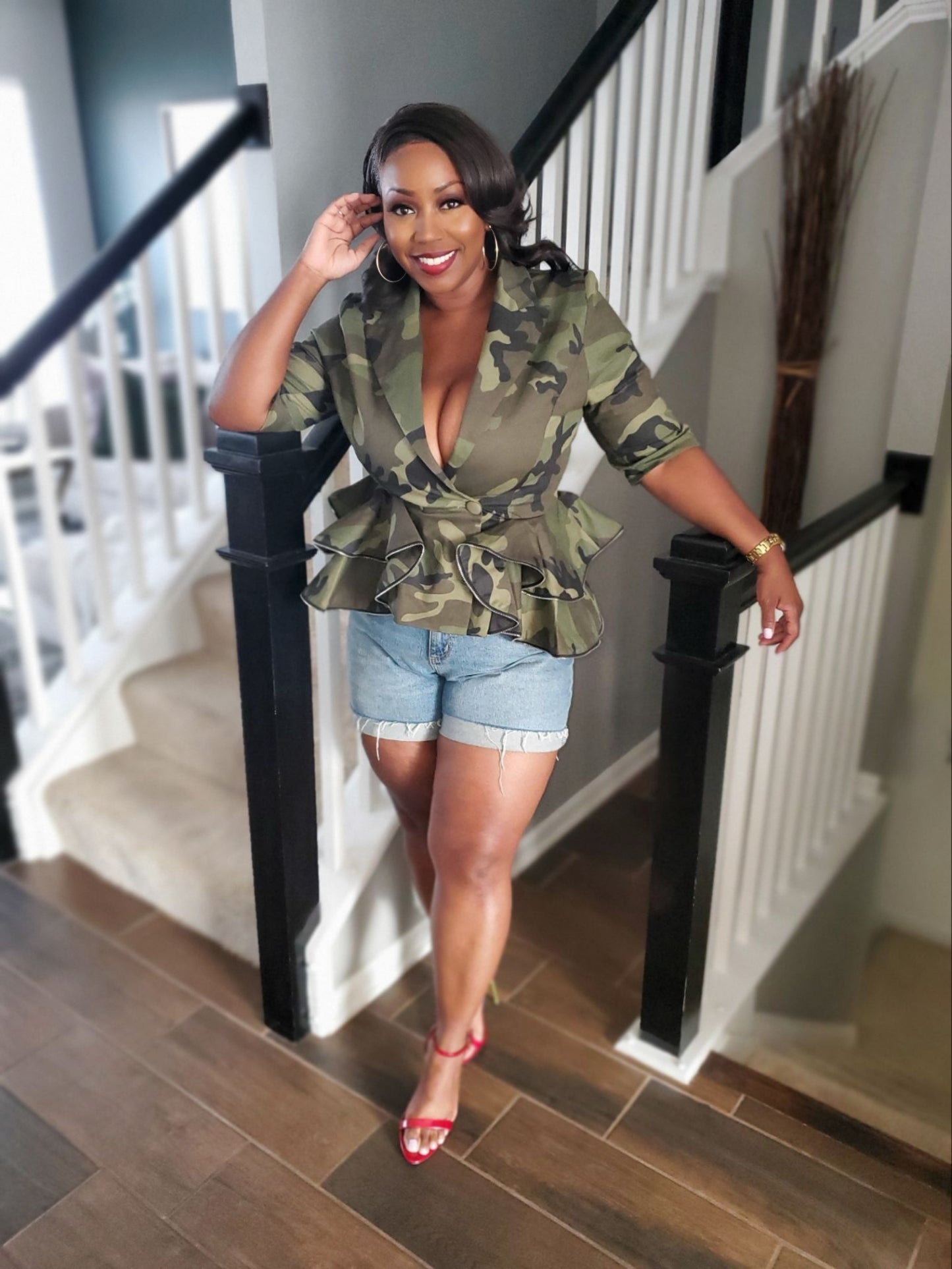 Camo Peplum Blazer | Review Description & Return Policy