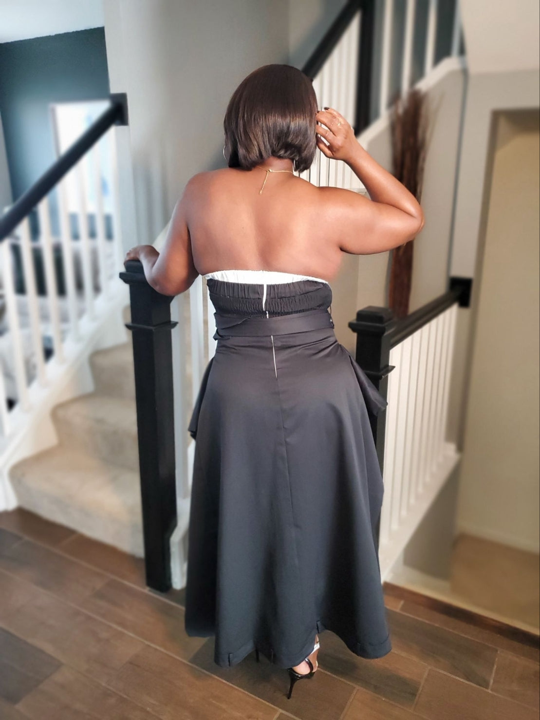 Uptown Edge Strapless Trench Dress | Review Description & Return Policy