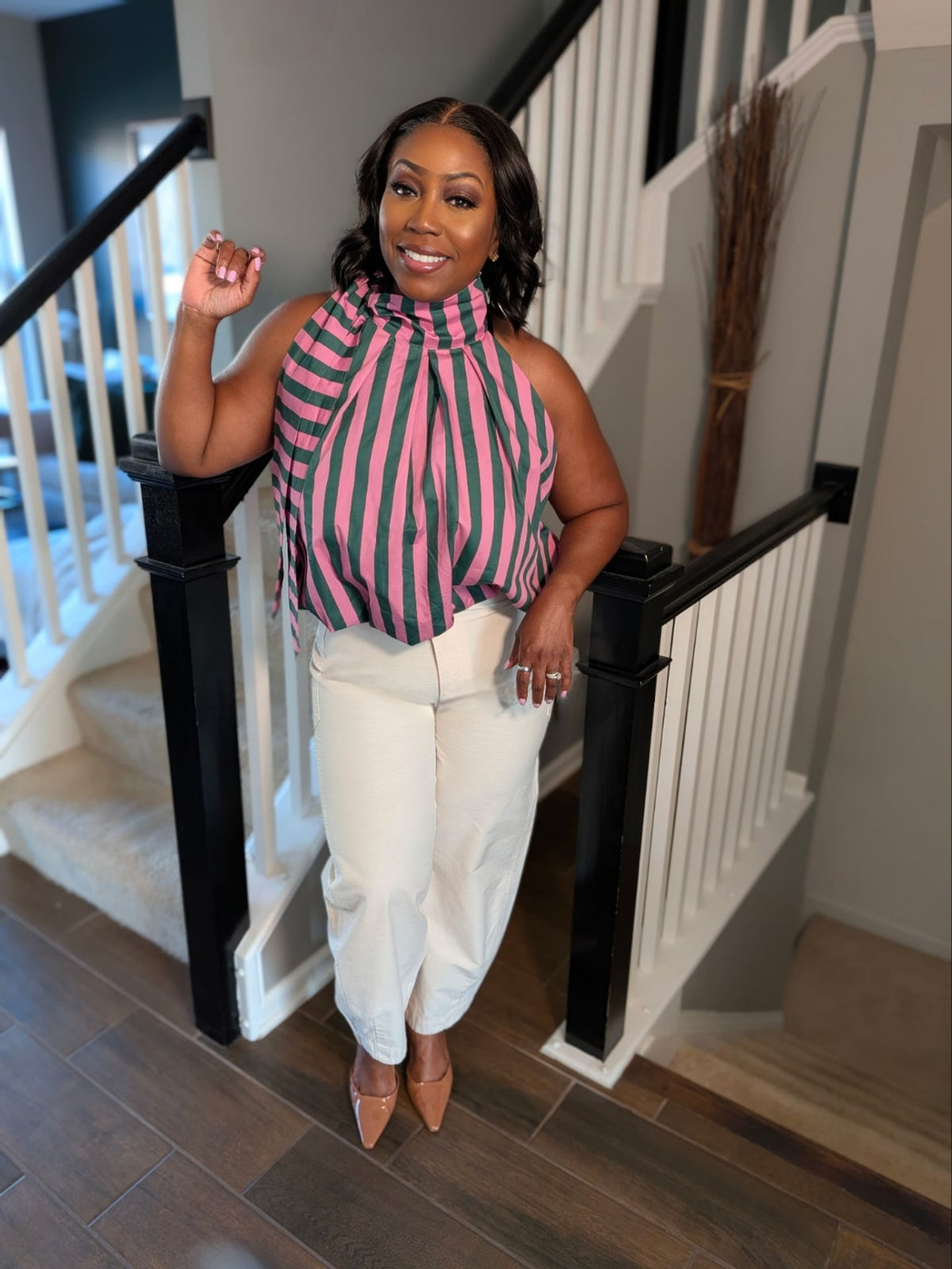 The Pretty in Stripes Halter Blouse | Review Description & Return Policy