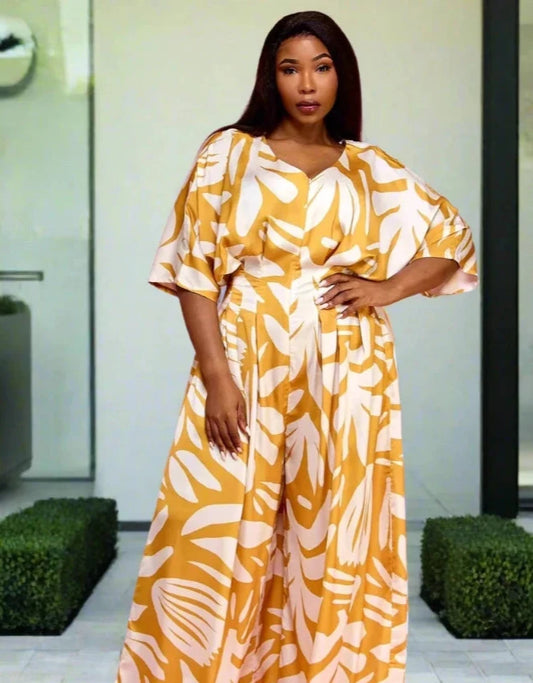 Golden Palm Breeze Jumpsuit | Review Description & Return Policy Prior To Purchase