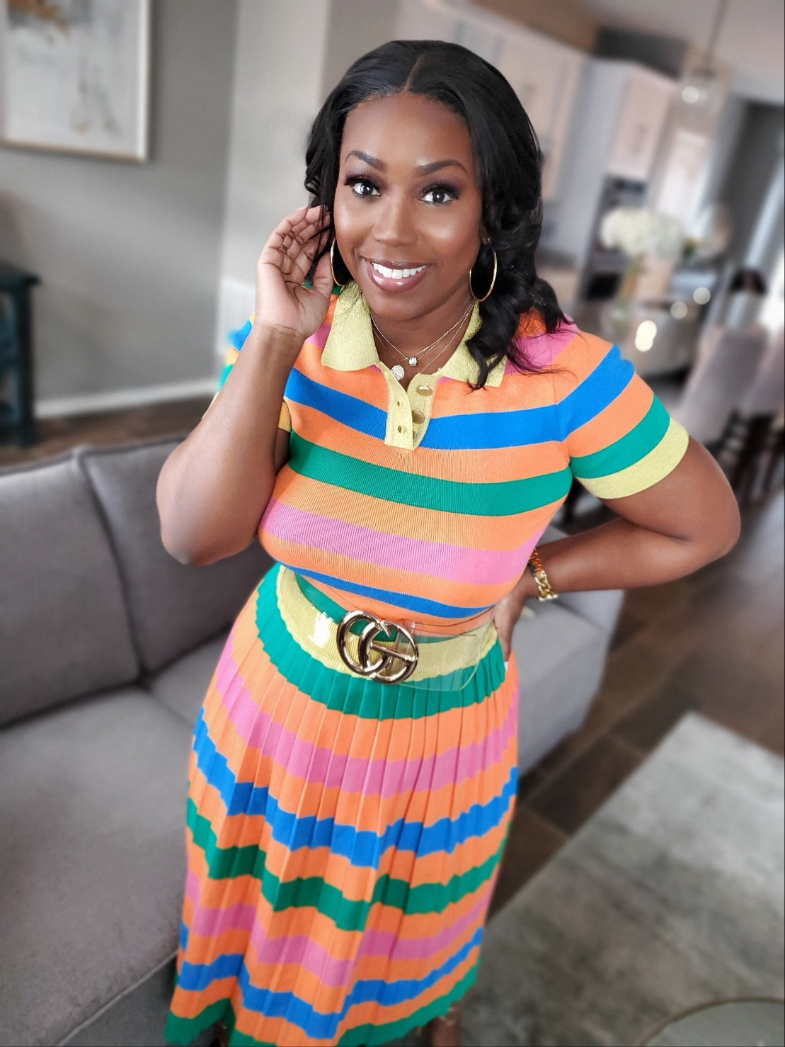 Pleated Midi Skirt Set - Pre-Order | Review Description & Return Policy Prior To Purchase