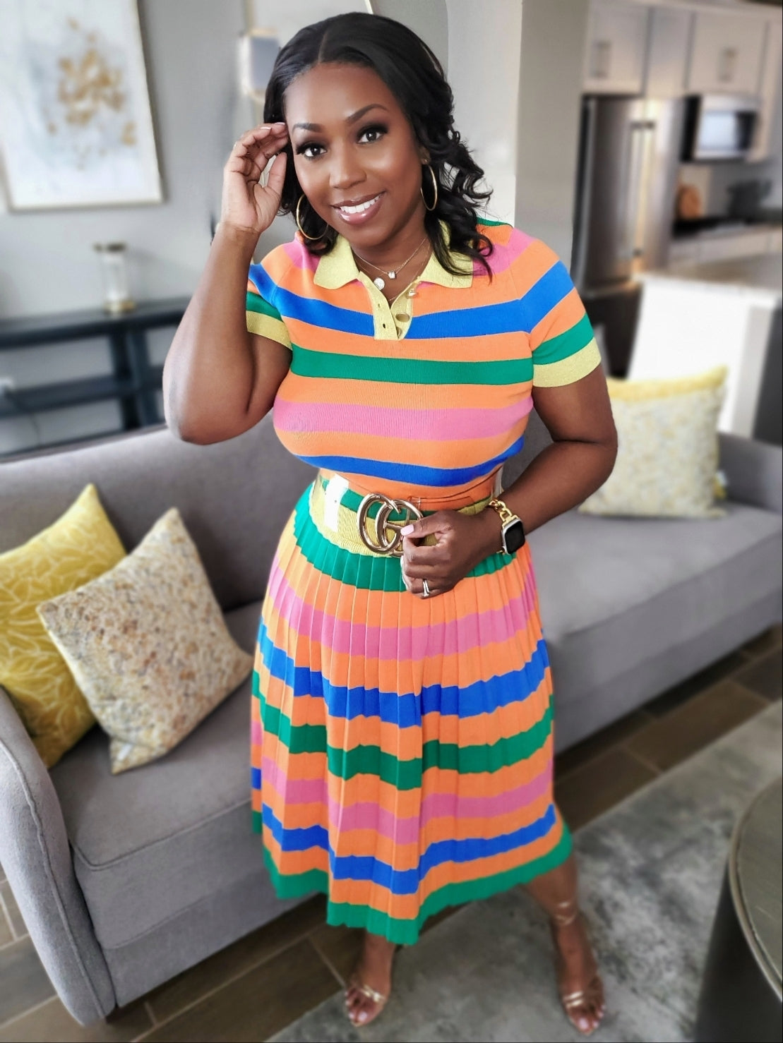 Pleated Midi Skirt Set - Pre-Order | Review Description & Return Policy Prior To Purchase