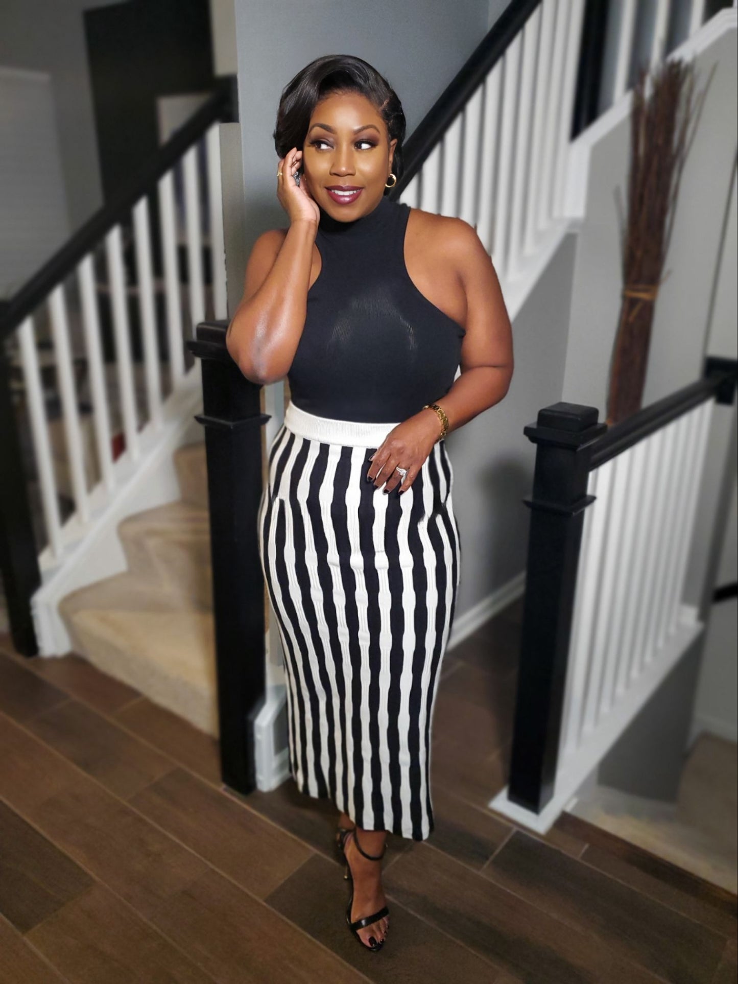 Chic Striped Two-Piece Cardigan Maxi Set | Review Description & Return Policy Prior To Purchase