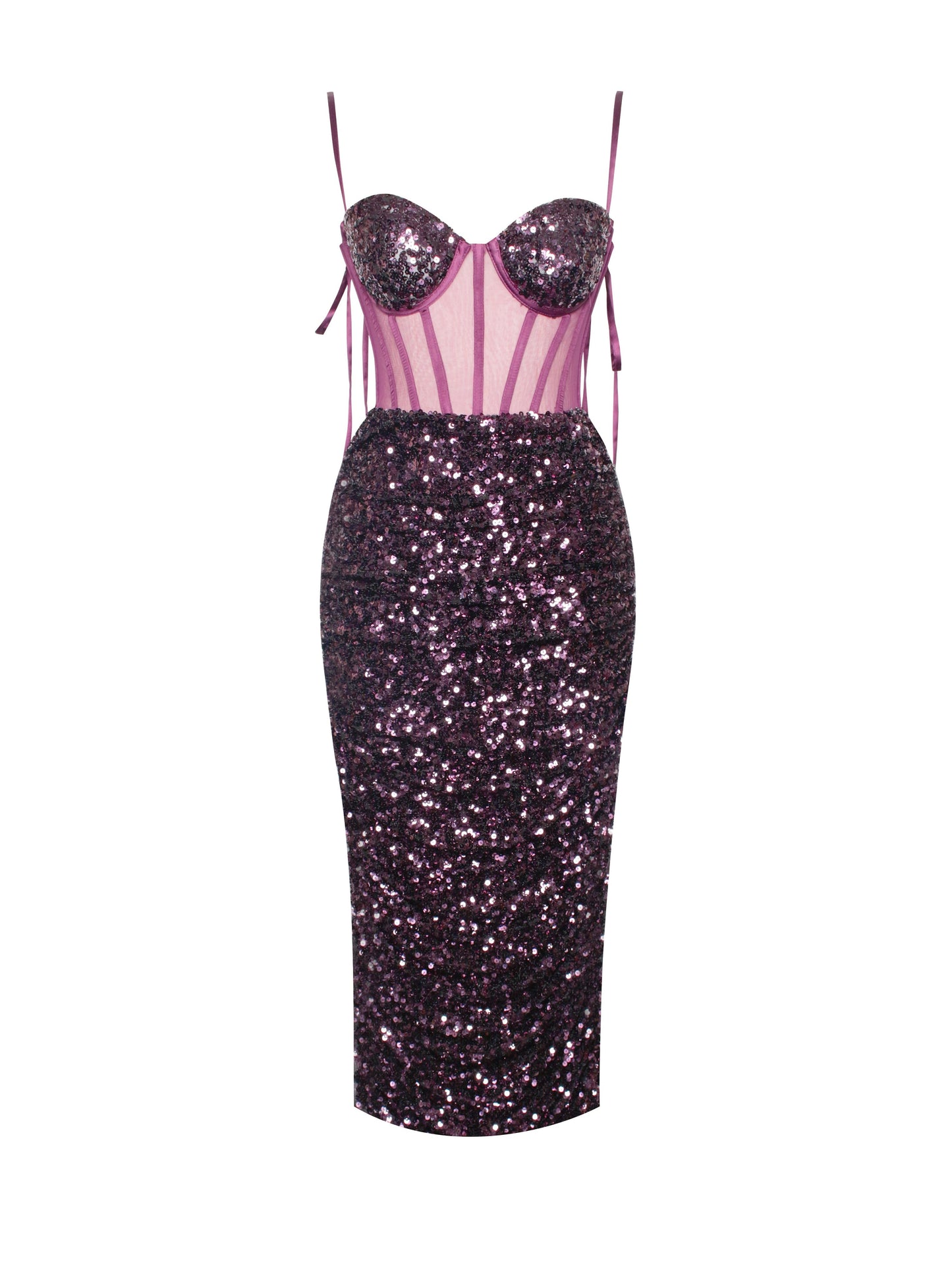 Grape Sequin Corset Dress | Review Description & Return Policy Prior To Purchase