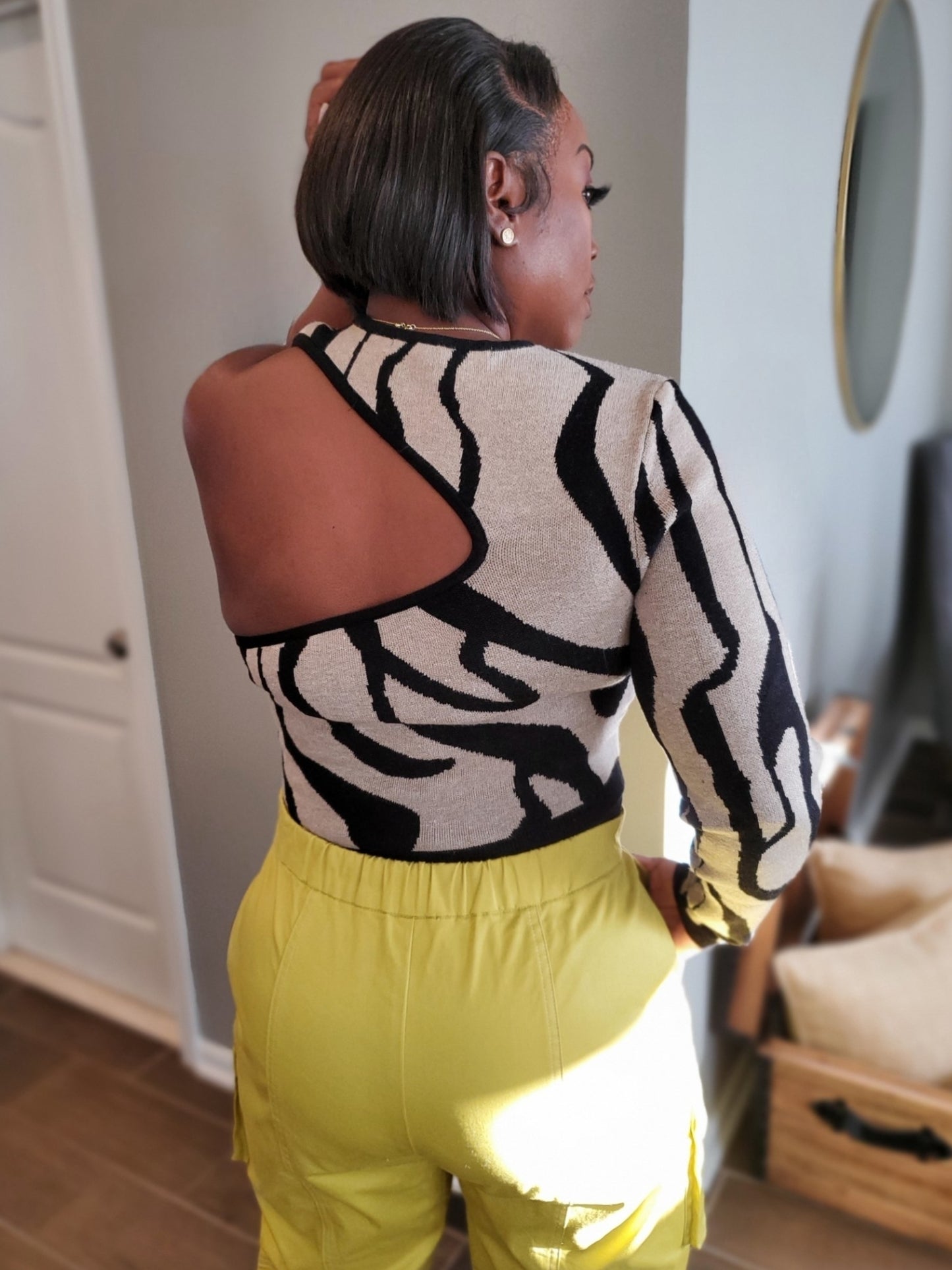 Wild Chic Safari One Shoulder Top | Review Description & Return Policy Prior To Purchase