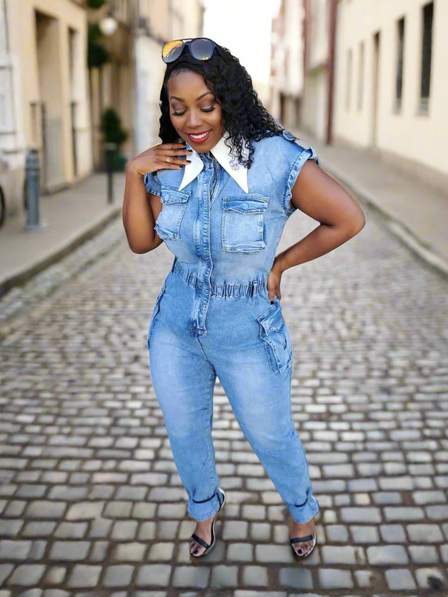 Denim Utility Jumpsuit | Review Description & Return Policy Prior To Purchase