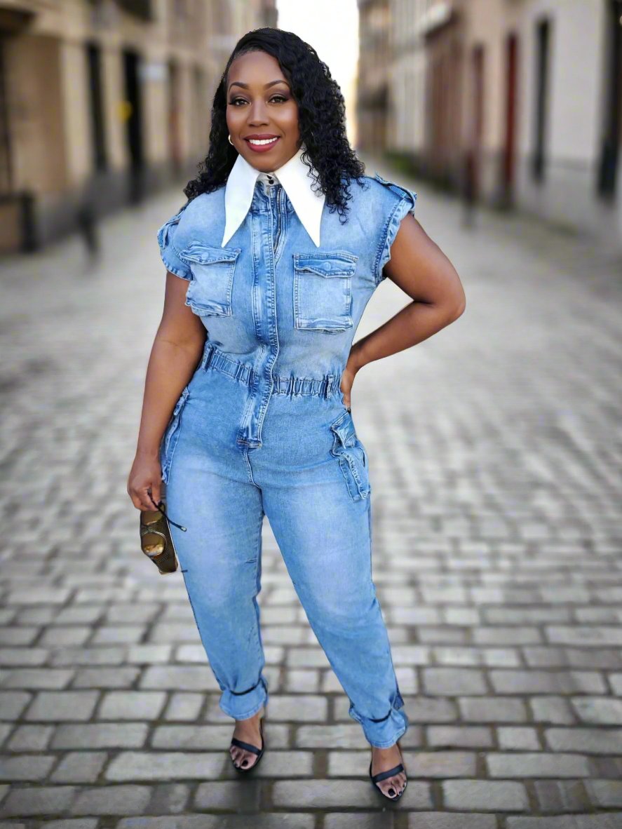 Denim Utility Jumpsuit | Review Description & Return Policy Prior To Purchase