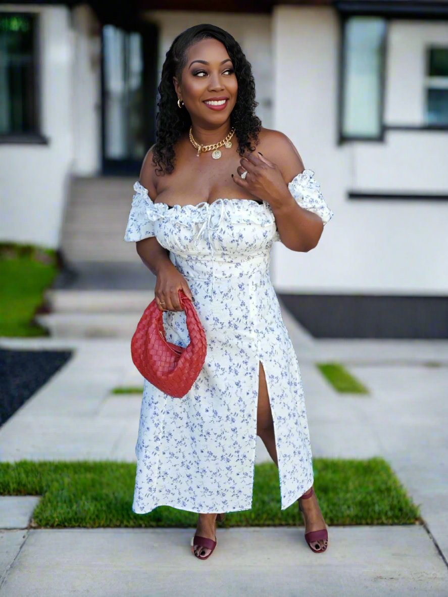 Summer Bloom Midi Dress | Review Description & Return Policy Prior To Purchase