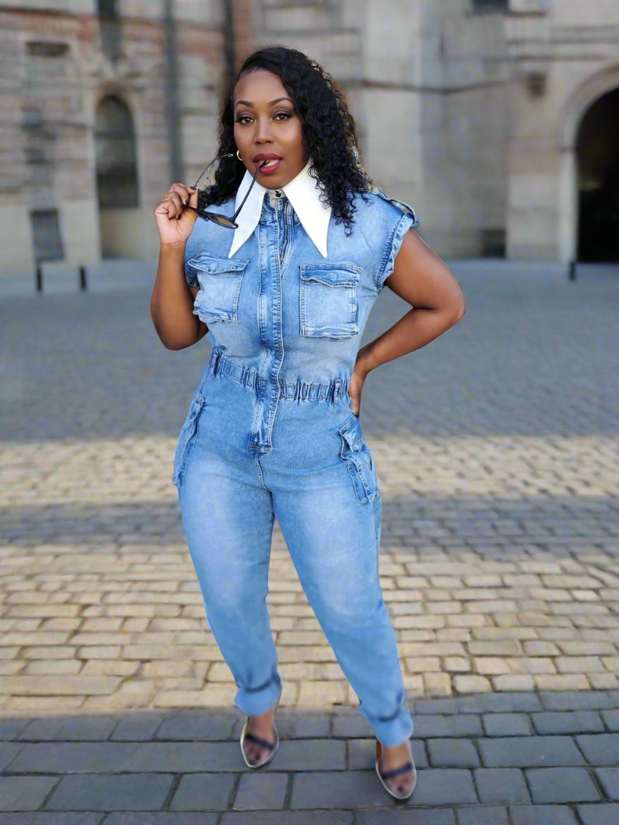 Denim Utility Jumpsuit | Review Description & Return Policy Prior To Purchase