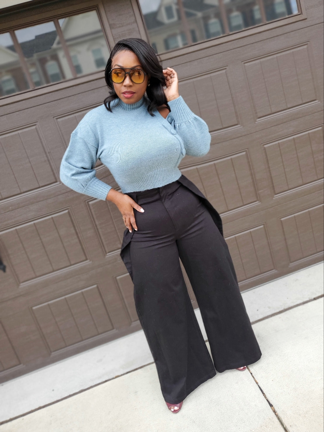 Chic Buttoned Off-Shoulder Sweater | Review Description & Return Policy Prior To Purchase