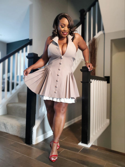 Ardella Joy Halter Blazer Mini Dress | Review Description & Return Policy