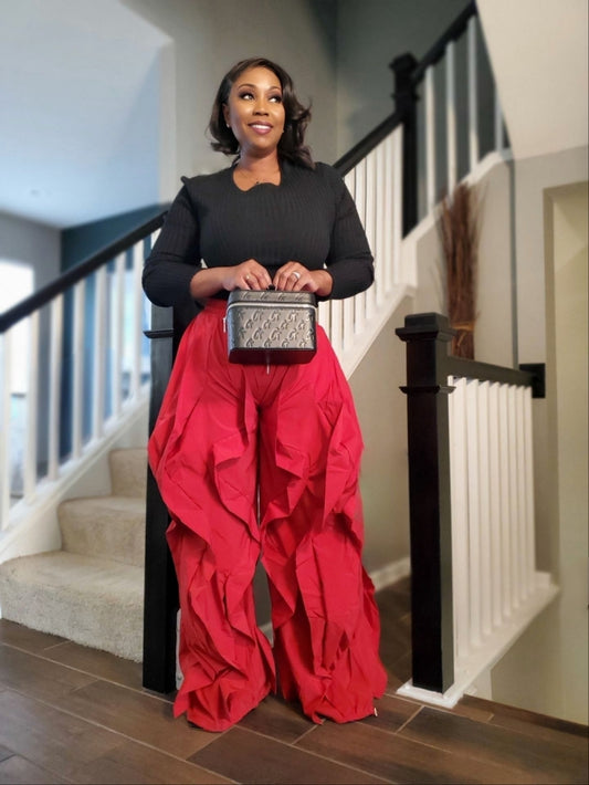 Scarlet Statement Ruffle Palazzo Pants| Review Description & Return Policy