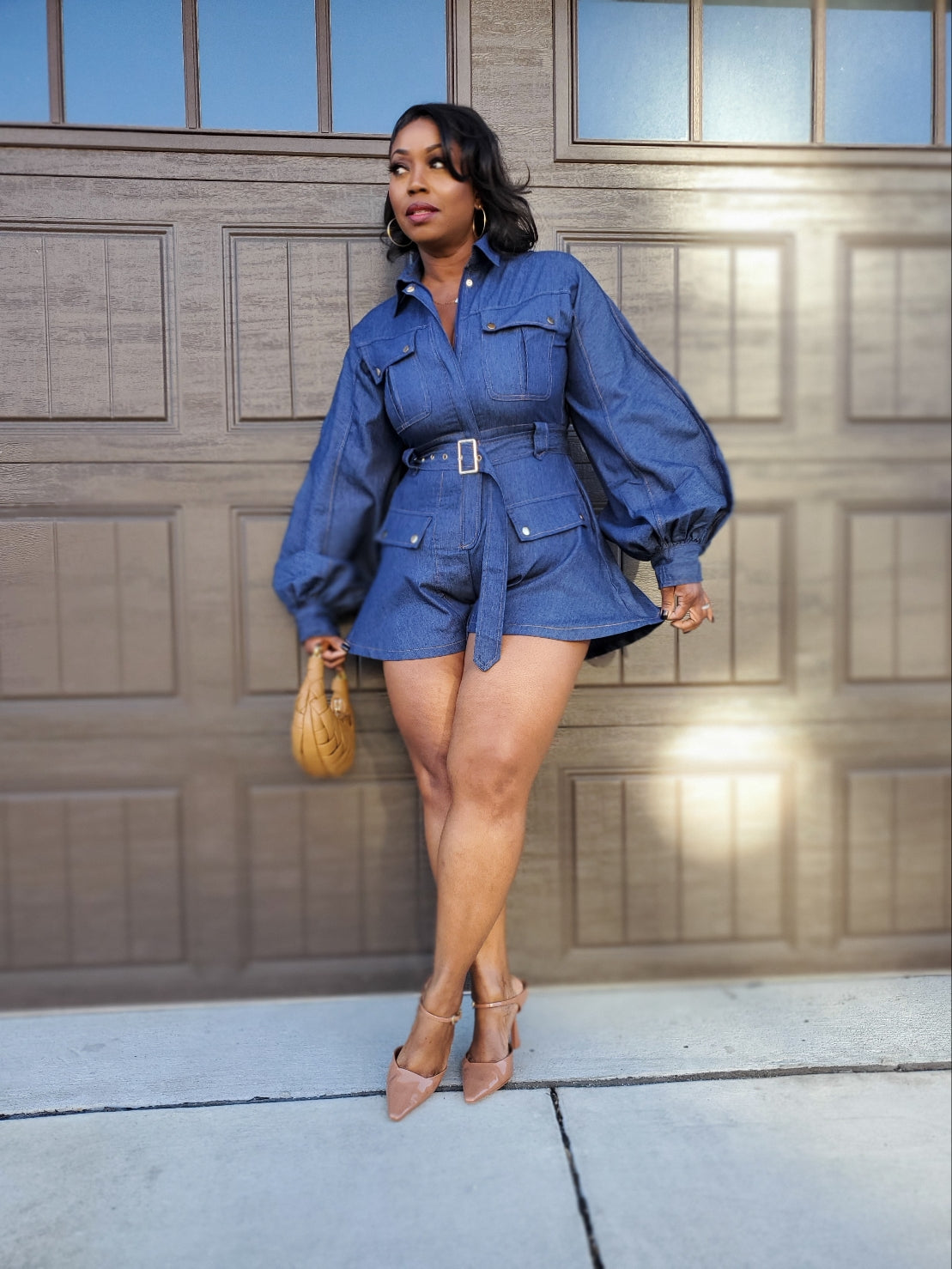 Icon Belted Denim Utility Romper | Review Description & Return Policy
