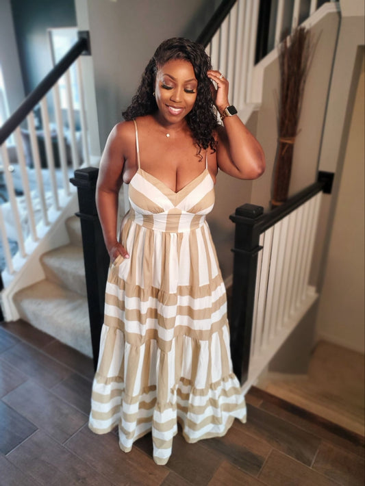 Hampton Weekend Stripe Maxi Dress | Review Description & Return Policy