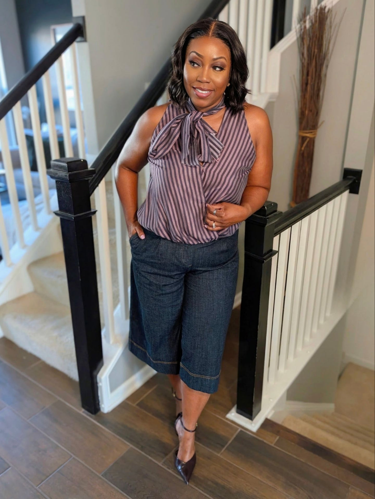 The Chic Allure Striped Halter Blouse | Review Description & Return Policy