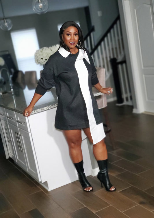 Asymmetrical Knit Shirt Dress | Review Description & Return Policy Prior To Purchase